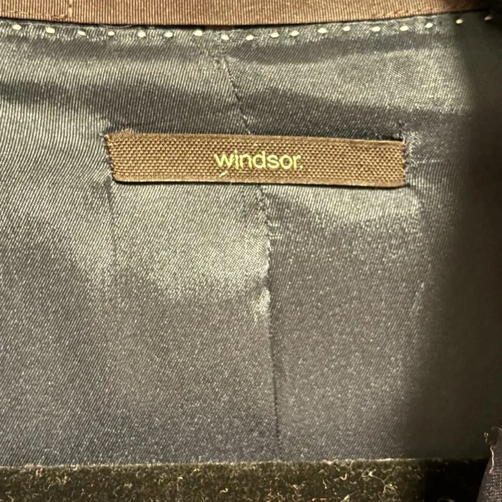 Windsor Blazer Mens Size 40 Navy Reda Flexo Wool Sport Coat Two Button Jacket